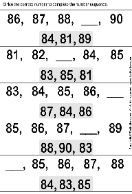 השלמת מספרים חסרים - דפי עבודה בחשבון - דף מס. 23