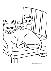 דפי צביעה של חתולים להדפסה  - דף מספר 3