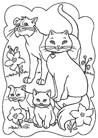 דפי צביעה של חתולים להדפסה  - דף מספר 59