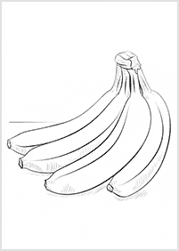 דפי צביעה פירות בננה - 1