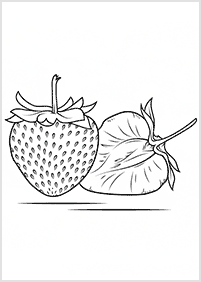 דפי צביעה פירות תות - 1
