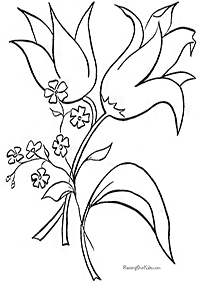דפי צביעה פרחים (להדפסה) - דף מס. 67