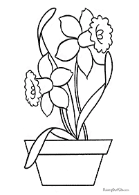 דפי צביעה פרחים (להדפסה) - דף מס. 75