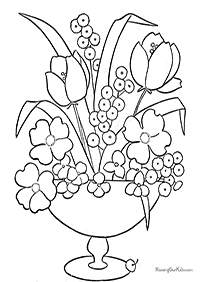 דפי צביעה פרחים (להדפסה) - דף מס. 76