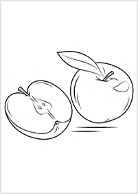 דפי דפי צביעה פירות תפוח - 1