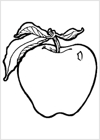 דפי צביעה פירות תפוח - 3