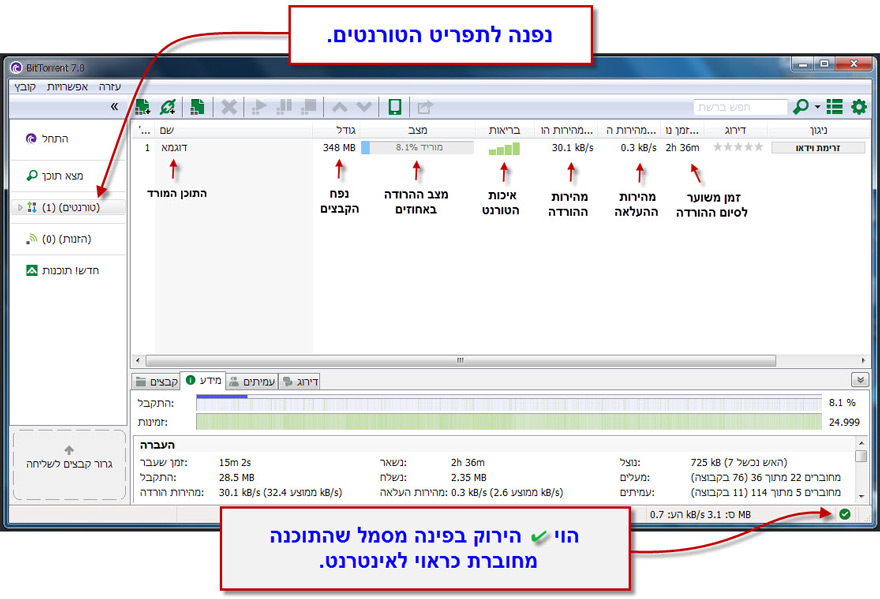 המדריך להוספת טורנט לתוכנת ביטורנט - 4