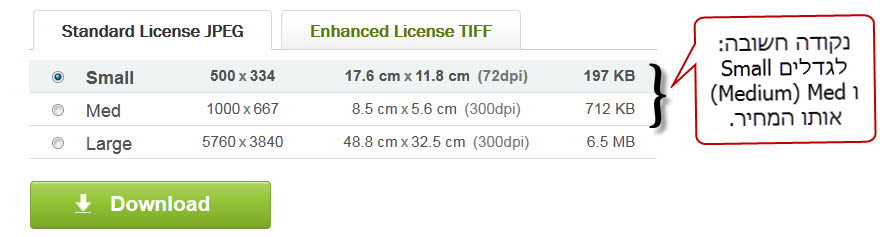 shutterstock - גודל התמונות להורדה