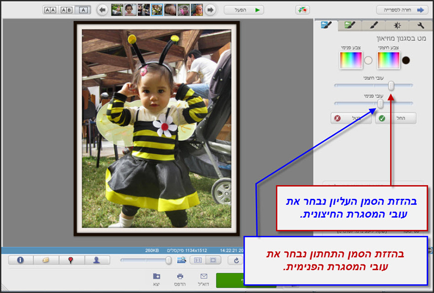 אפקט מסגרת בסגנון מוזיאון Picasa Photo Editor 3