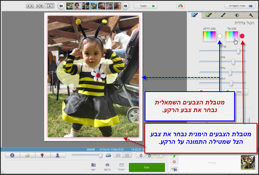 אפקט מסגרת עם צללית Picasa Photo Editor 2