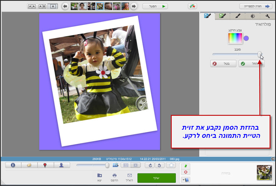 אפקט תמונת פולרואיד Picasa Photo Editor 3