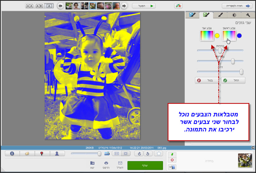 אפקט שני גוונים לתמונה Picasa Photo Editor 2