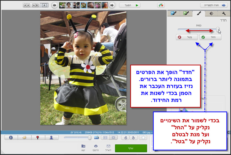 חידוד תמונה Picasa Photo Editor 2