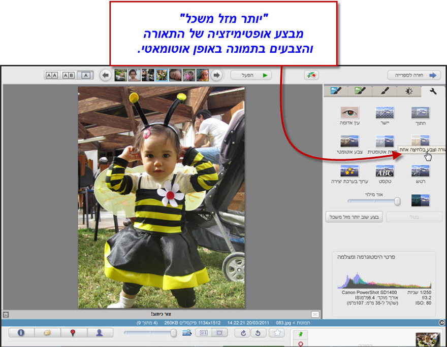 יותר מזל משכל Picasa Photo Editor 1