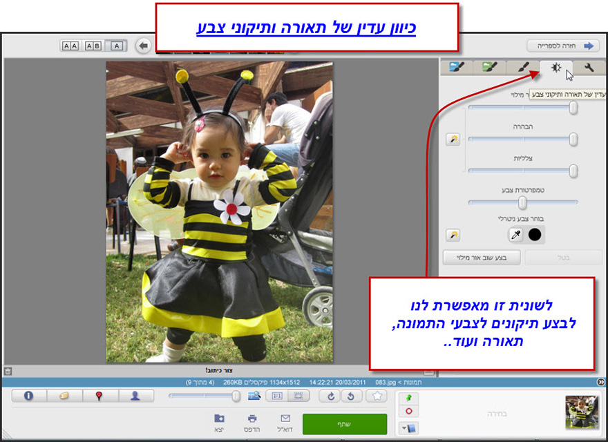 כיוון עדין של תאורה וצבע Picasa Effects 1