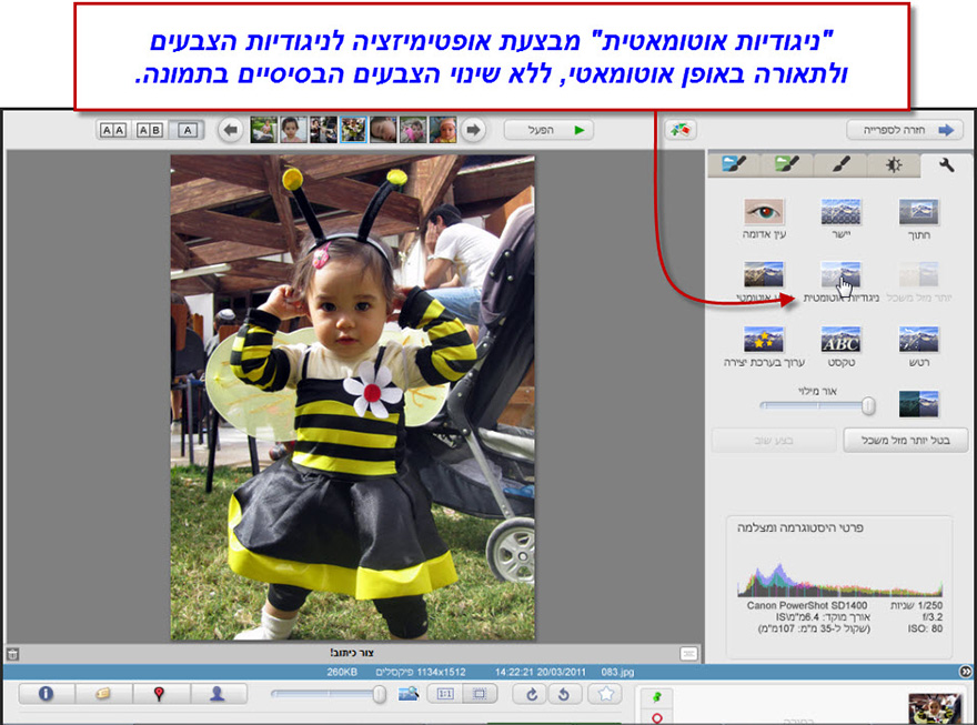 ניגודיות אוטומטית Picasa Photo Editor 1