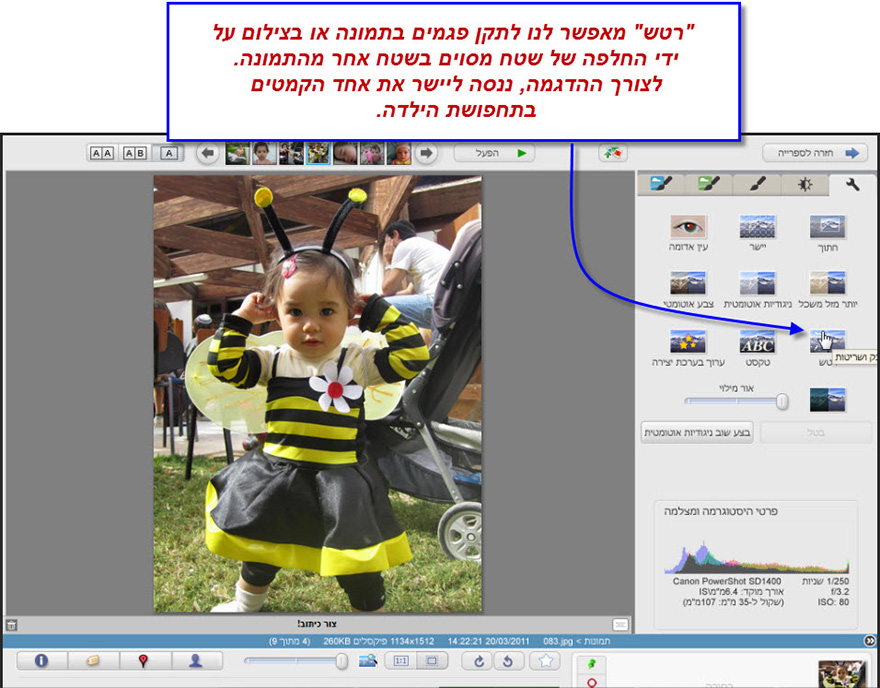 אפקט ריטוש פגמים Picasa Photo Editor 1